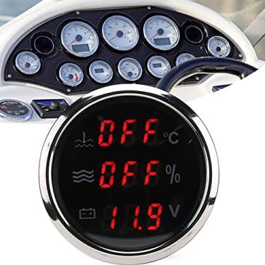 Imagem de Medidor 52mm 2 pol. 3 Em 1 Medidor de Temperatura água Tensão Display de Nível de Líquido Padrão Europeu 0-190ohm Voltímetro de Carro Medidor Marítimo Multifuncional Medidor