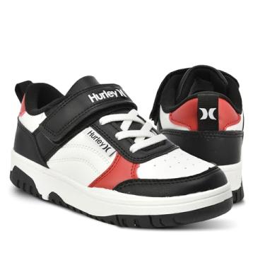 Imagem de Hurley Tênis infantil Rexx com alça ajustável e Jason com fecho de cadarço perfeito para qualquer atividade para meninos e meninas, Vermelho/branco/preto-2, 13 Little Kid