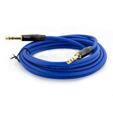 Imagem de Cabo P10 para P10 Estereo Profissional - Azul 3 Metros - CIRILO CABOS