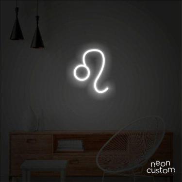 Imagem de luminaria letreiro Neon Led Signo Leão 50x40 luminoso decoração p/ sel