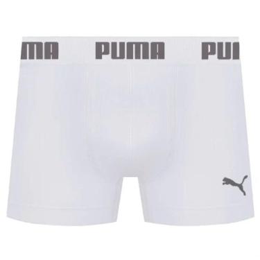 Imagem de Cueca Boxer Masculina Sem Costura Cós 40mm - Selene, Branco, Eg