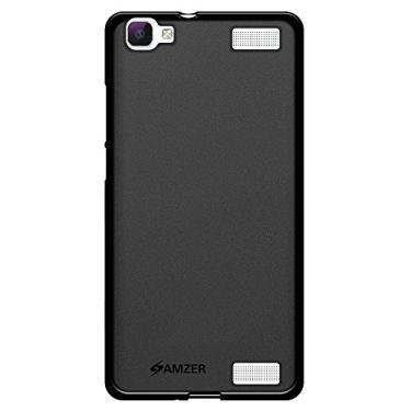 Imagem de AMZER Capa de pele de TPU de gel macio pudim para Vivo V1 Max, Vivo Y37 - Embalagem de varejo - Preta