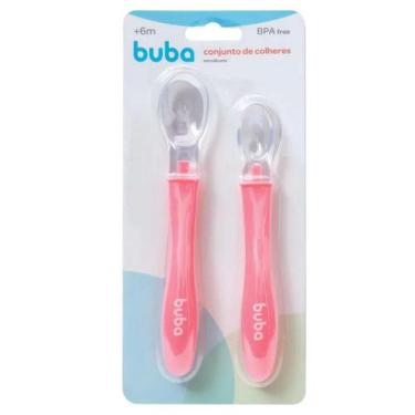 Imagem de Conjunto De Colheres Em Silicone Rosa 11824 - Buba