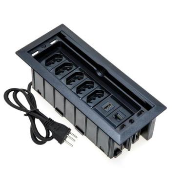 Imagem de Caixa De Tomada 7 blocos Embutir 5 Tom 10A 1Hdmi 1RJ45 Preto - CONNECT