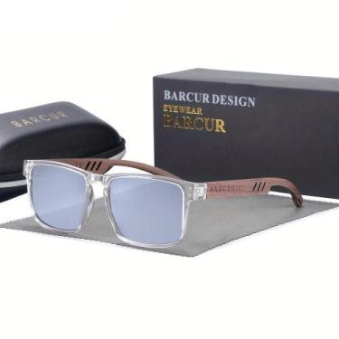 Imagem de Óculos em design de madeira natural com lentes degradê - BARCUR, Prate