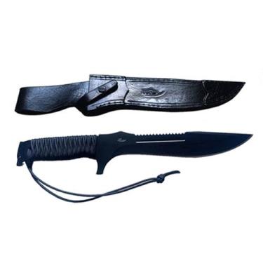 Imagem de Faca Militar Arkhip Pantera Negra Plus 10'' Preta Cabo c/ Corda Bainha