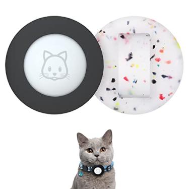 Imagem de Suporte para Airtag 2022, pequeno compatível com AirTag, pacote com 2 capas à prova d'água, bacalhau de 9,5 mm (preto, transflor)