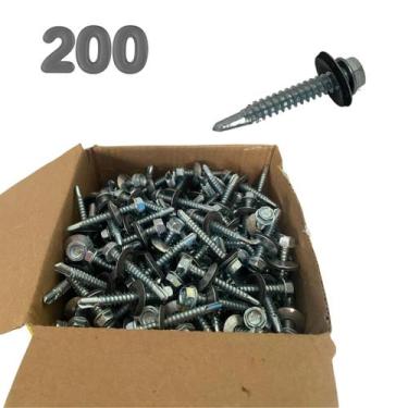 Imagem de Kit 200x Parafuso Telha Auto Brocante Sextavado 12 X 1.1 1/2 - Jomarca