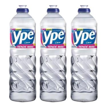 Imagem de Detergente Lava Louças Ypê Clear Rende Mais 500ml Kit 3, Detergente Lí