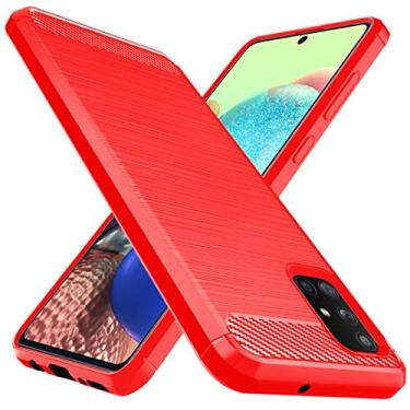 Imagem de Capa para Galaxy A71 5G da Osofpter[não para A71] Capa protetora de borracha de TPU flexível com absorção de choque para Samsung Galaxy A71 5G, Samaung A71 5G Case-Red