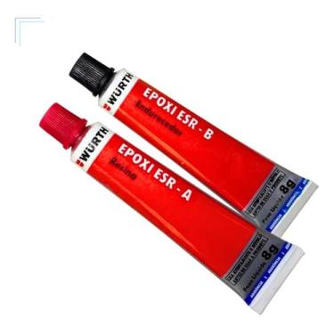 Imagem de Cola Epoxi Esr Rapido Metal Vidros Plastico De 16g Wurth - Adesivo Epo