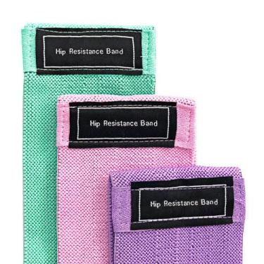 Imagem de Kit de 3 Faixas Elásticas para Exercícios com 3 Níveis de Resistência 