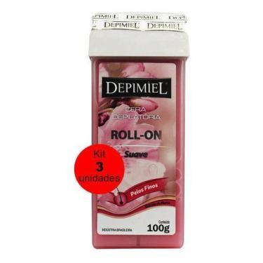 Imagem de Kit 3 Cera Depilatória Roll-on Suave 100g - Depimiel