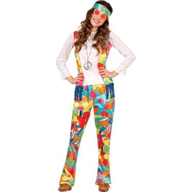 Imagem de Fantasia Anos 70 Infantil Juvenil Teen de Luxo Roupa de Carnaval Halloween e Festas 14 ou 16 anos (14 a 16 anos)