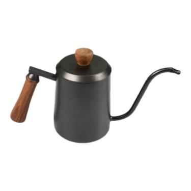 Imagem de Ioensy Cafeteira Gooseneck Cafeteira Confortável Pega Cafeteira Portátil Bico Cafeteira para Exterior Interior, Preto 600ml