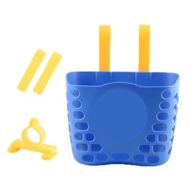 Imagem de Cesta de bicicleta infantil, cesta de bicicleta infantil com alças ajustáveis, cesta frontal de bicicleta para meninos, meninas e crianças, cesta de guidão de bicicleta de carga forte para ciclismo ao
