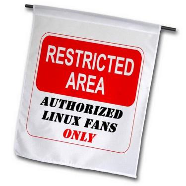 Imagem de 3dRose fl_163964_2"Área restrita autorizada fãs do Linux apenas placa de bandeira de jardim, 45 x 67