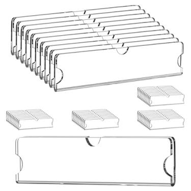 Imagem de WINFFOR Placa de identificação de acrílico com fitas adesivas - pacote com 50 placas de nome de sala de aula para portas suporte de placa de identificação de acrílico 5 x 20 cm placas de nome