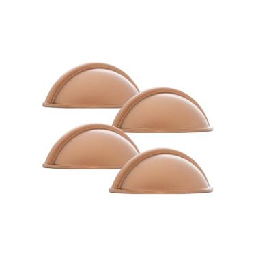 Imagem de 4 Peças Puxador Para Móveis Guarda Roupa Gaveta Concha Redonda 32mm (Rose Gold Fosco)