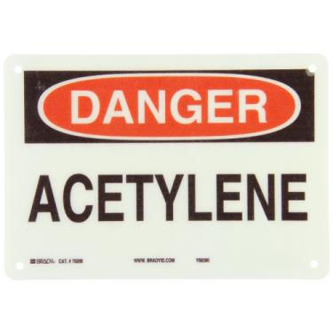 Imagem de Brady 70206 Placa premium de fibra de vidro química e materiais perigosos, 17,8 cm x 25,4 cm, legenda "acetileno"