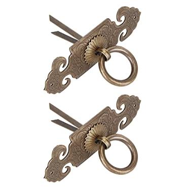 Imagem de Puxador de Gaveta Decorativo de Cobre Em Formato Antigo para Rede de Sapato, Puxador de Armário, Puxador de Rede, Conjunto de 2