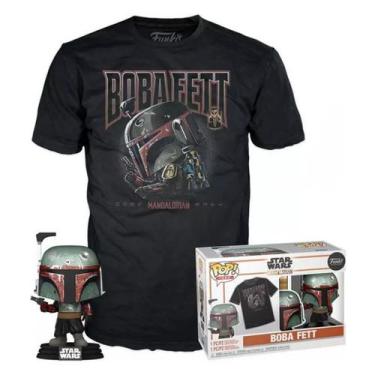 Imagem de Funko pop star wars mandalorian boba fett + com camiseta, P