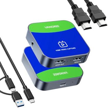 Imagem de Placa de captura para Nintendo Switch, placa de captura de áudio e vídeo 4K, gravador HDMI USB C 3.0 1080P 60FPS para jogos/transmissão ao vivo/videoconferência, funciona para Nintendo