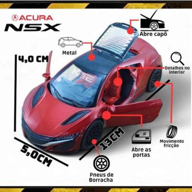 Imagem de Carrinho Miniatura Honda Acura NSX e Toyota Supra MK5 Metal - Genérico