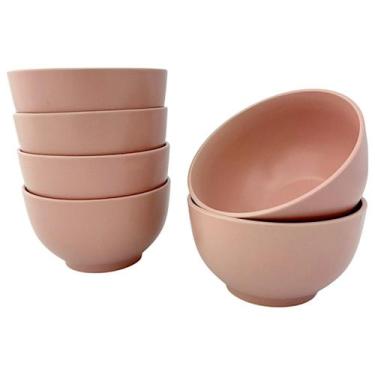 Imagem de Kit 06 Bowl Tigela Cumbuca Cerâmica Fosco 670ml Lyor Cronus, Rosa
