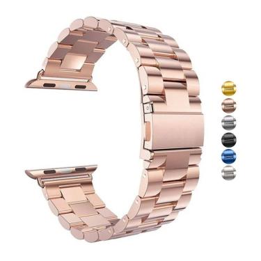 Imagem de Pulseira Inox Elos Compatível AppIe Watch Ultra IWO Microwear 42-49mm