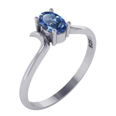 Imagem de Anel Roma Topázio Azul Pura Prata 925 - Exclusivo - Tudo Prata, 30