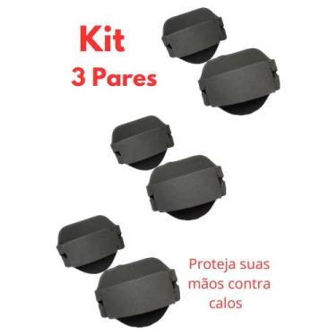 Imagem de Kit 3 Pares DE LUVAS Unisex Musculação EVA / Ajustáveis/Academia / Ant