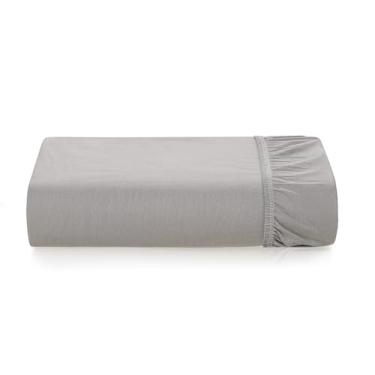 Imagem de Karsten Lençol Queen com Elástico Avulso Tom Titânio 100% Algodão 200 Fios