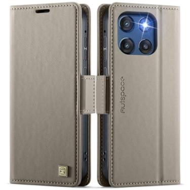 Imagem de HXY Capa carteira para Motorola Moto G Stylus 5G 2025 [não serve para Moto G 5G 2025], capa flip de couro PU com proteção magnética para homens e mulheres com bloqueio de RFID, capa de proteção à