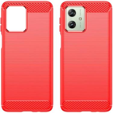 Imagem de Capa Case Moto G54 5G (Tela 6.5) Carbon Fiber Anti Impacto (Vermelho)