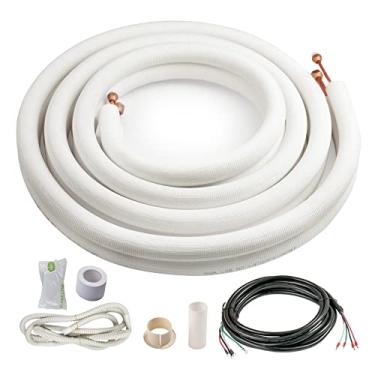 Imagem de Conjunto de tubos de cobre iCool para mini ar condicionado dividido de 4,5 m e 1,9 cm isolado OD HVAC com acessórios brancos