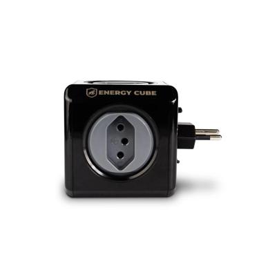Imagem de Adaptador Bivolt Energy Cube - Preto - Com  5 Tomadas - Gshield