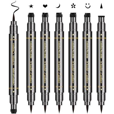 Imagem de Delineador líquido de dupla face, 6 peças, Erinde, delineador, lápis, delineador líquido, preto, impermeável, lápis de longa duração, ferramenta de tatuagem para delineador – Presente ideal para mulheres