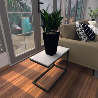 Imagem de Mesa Lateral Cinza Aparador De Sofa Sala Mesa Lateral Cama