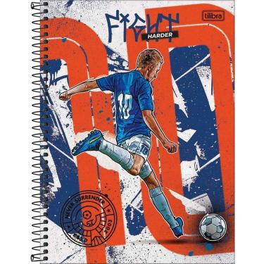 Imagem de Caderno Universitário Do It! Tilibra Capa Dura Espiral - 10 Matérias 160 Folhas Futebol