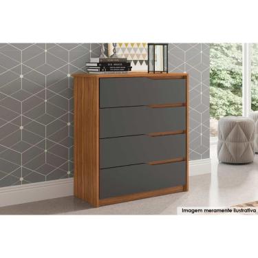 Imagem de Cômoda Casal Atria C- 4 Gavetas Amendola-grafito - Demóbile