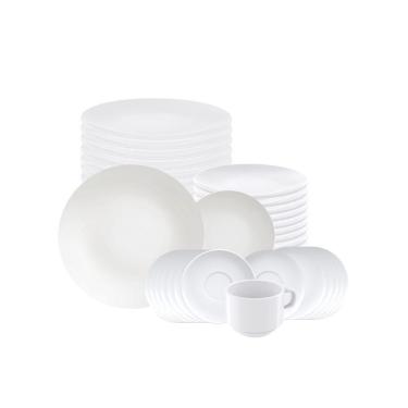 Imagem de Jogo De Pratos Leonora E Xícaras 36 Peças Em Porcelana Branco - Tramontina