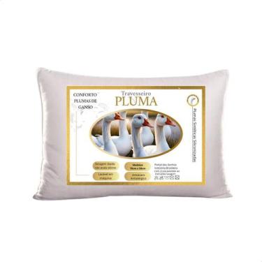Imagem de Travesseiro Pluma De Ganso Sintética 50x70 Antialérgico Branco - Porta