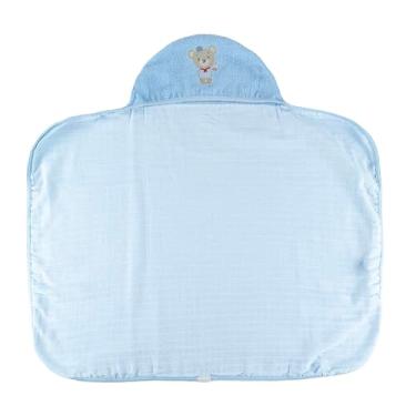 Imagem de Toalha Fralda Felpuda Com Capuz Bebê Bordada 100% Algodão