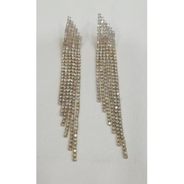 Imagem de Brinco de franja strass dourado - Bijuterias