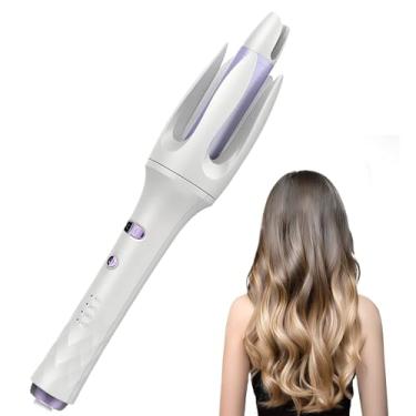 Imagem de Modelador de cachos rotativo automático, varinha de ondulação de 2,9 cm com 3 temperaturas, ondulador de cabelo iônico com design antiqueimaduras, modelador de cabelo de dupla tensão, revestimento