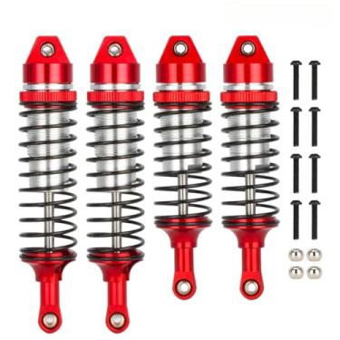 Imagem de 4pcs Oil All Metal Shocks RC Shock Absorber Damper Set for Traxxas Rustler 4X4 VXL Slash 2WD 4x4 Hoss Stampede Bandit Nitro Shock Absorber Damper Set 1/10 Upgrades Parts Replace of 5862 (Red Silver)