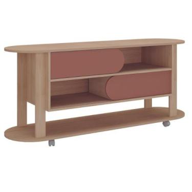 Imagem de Rack para TVs de 65' 4 Rodízios Verê Naturale Terracota - CASA H
