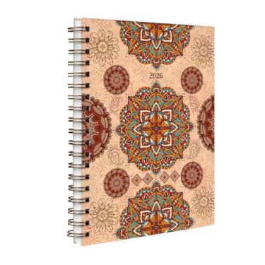 Imagem de Agenda 2026 Planner Semanal Boho Mandala Vermelho e Nude