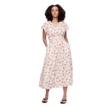 Imagem de GAP Vestido longo feminino com cintura franzida, Sp Multi Floral Su25, GG